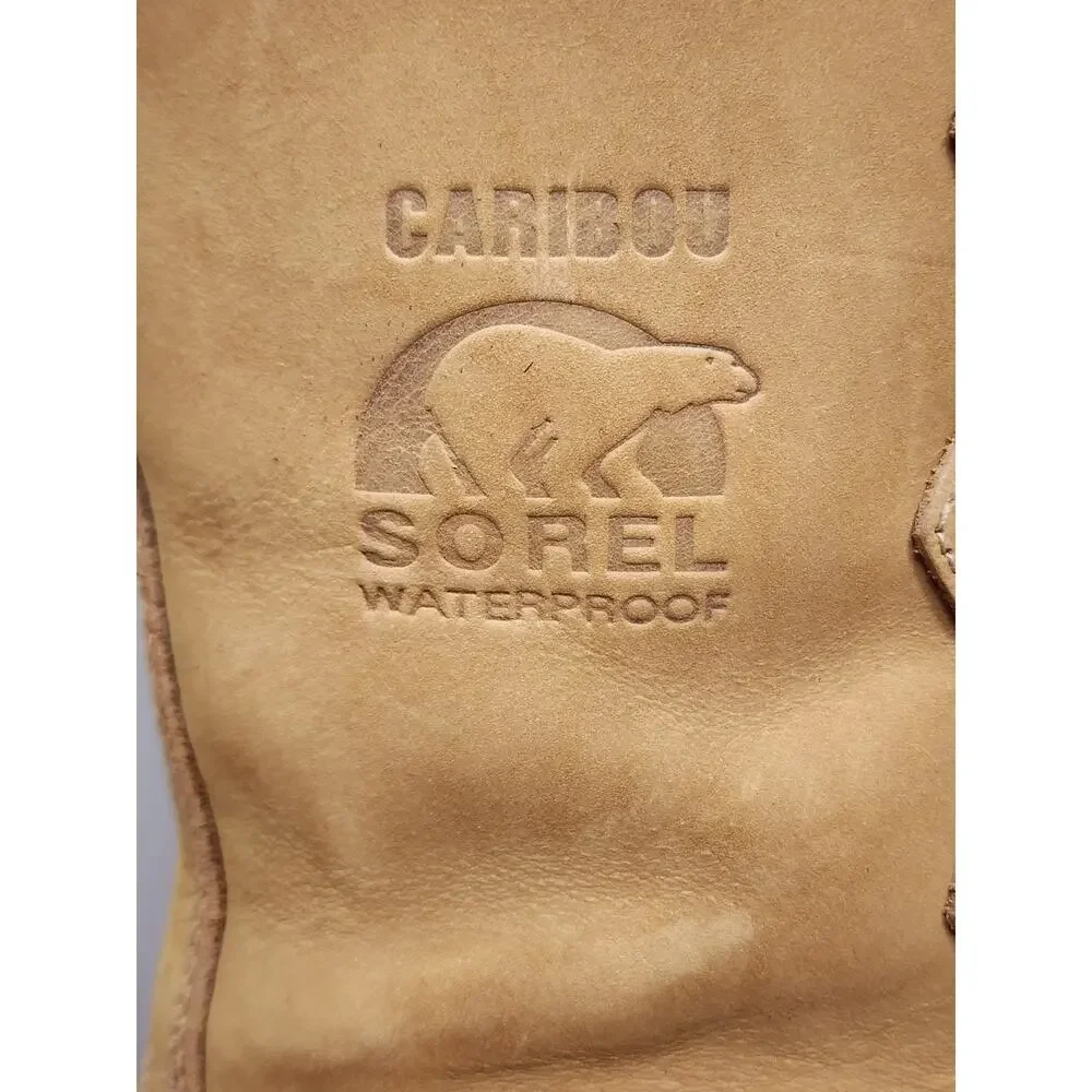 Sorel Caribou Mens Waterproof Winter Snow Boots Buff Tan NM1000-281 Size 11